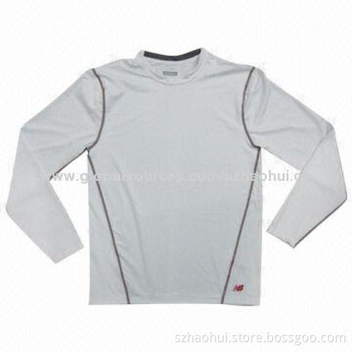 Men's Long Sleeve Cotton T-shirt with Special Sewing Design, XS-3XL Sizes